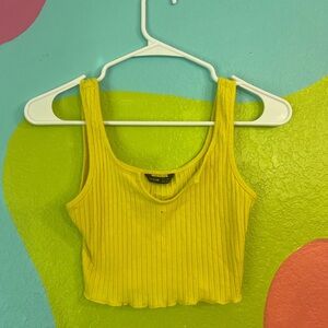 SHEIN yellow ribbed tank top